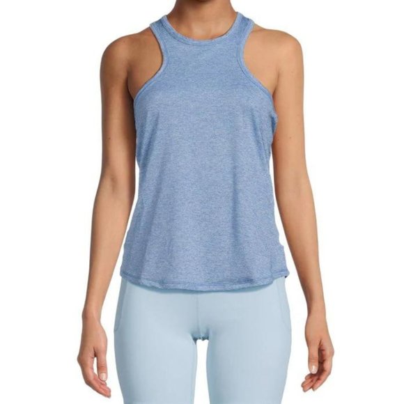 Spyder NWT Women's Cornflower Polyester MELANGE Cutout Racerback Tank Top - Picture 1 of 6